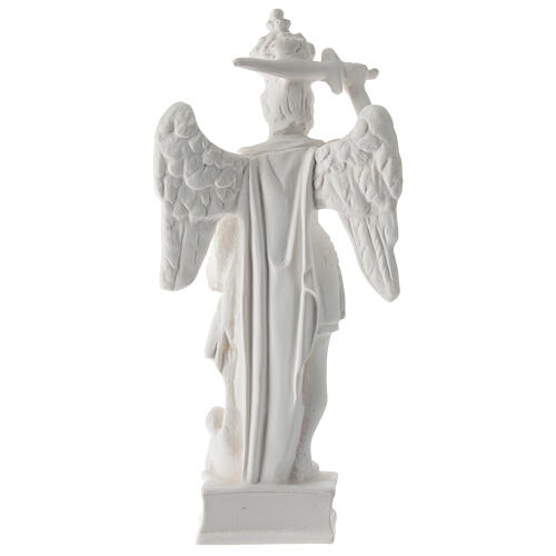 Statue Saint Michel résine blanche 18 cm 5