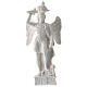 Statue Saint Michel résine blanche 18 cm s1