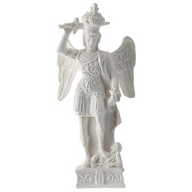 St Michael statue in white resin 18 cm