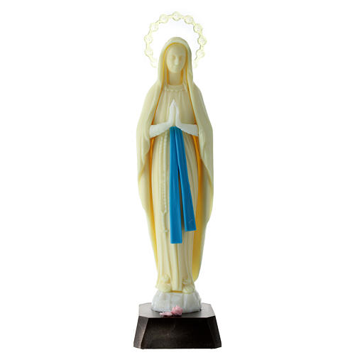 Fluorescent statue of Our Lady of Lourdes 25 cm 1