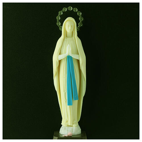 Fluorescent statue of Our Lady of Lourdes 25 cm 2