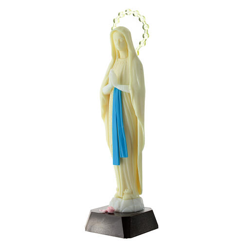 Fluorescent statue of Our Lady of Lourdes 25 cm 3