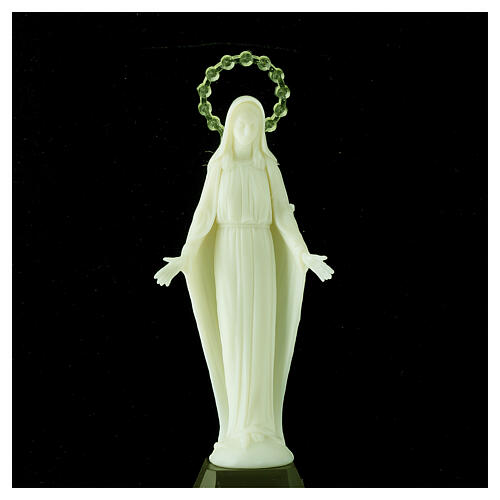 Statua Madonna Miracolosa fosforescente 18 cm 2
