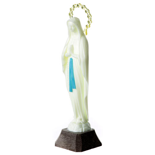 Estatua Virgen de Lourdes fosforescente 18 cm 2