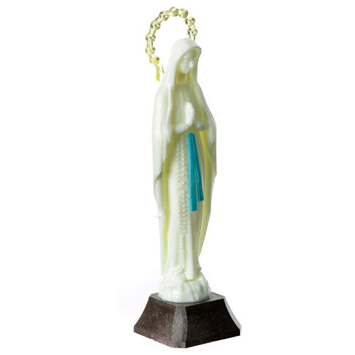 Statue Notre-Dame de Lourdes plastique fluorescent 18 cm 3