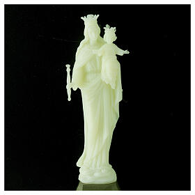 Phosphorescent Mary Help of Christians statue 18 cm