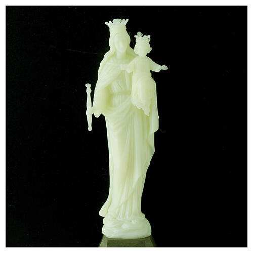 Phosphorescent Mary Help of Christians statue 18 cm 2