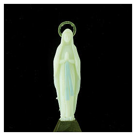 Our Lady of Lourdes' statue, fluorescent plastic, 10 cm