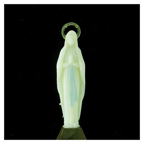 Our Lady of Lourdes' statue, fluorescent plastic, 10 cm 2