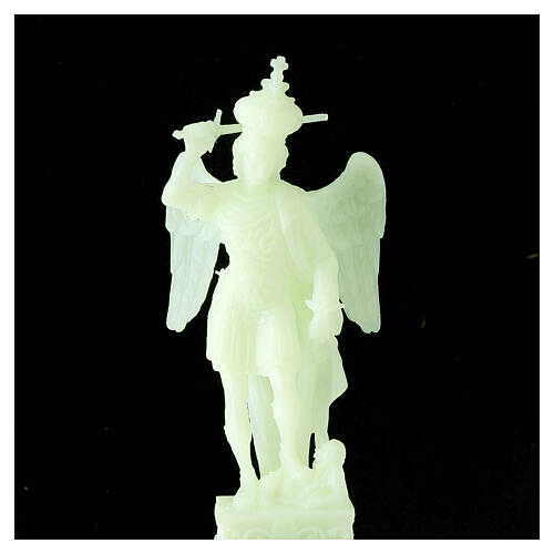 Saint Michael's statue, fluorescent plastic, 12 cm 2