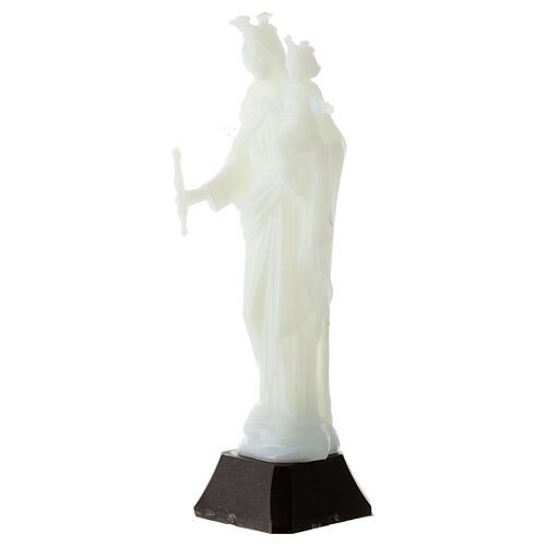 Mary Help of Christians small statue, fluorescent, 12 cm 3