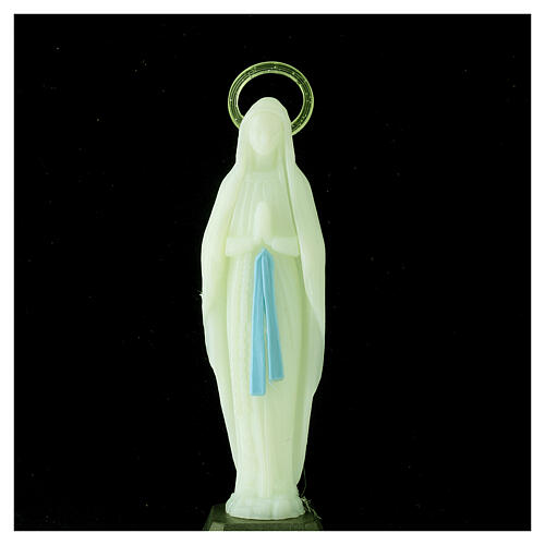 Estatua Virgen Lourdes fosforescente 12 cm 2