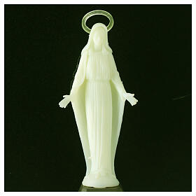 Statue of Our Immaculate Lady, fluorescent plastic, 12 cm