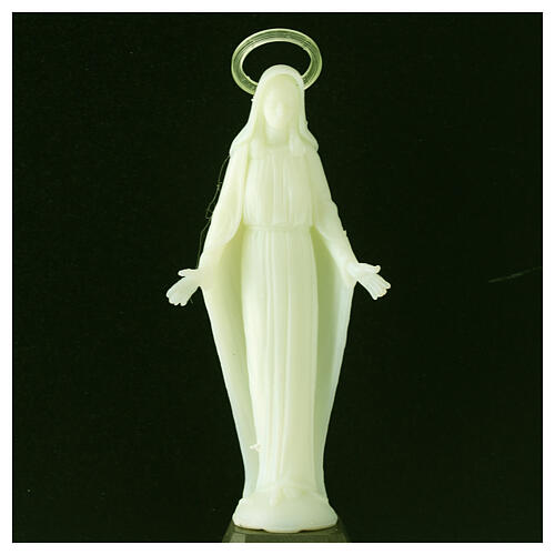 Statue of Our Immaculate Lady, fluorescent plastic, 12 cm 2