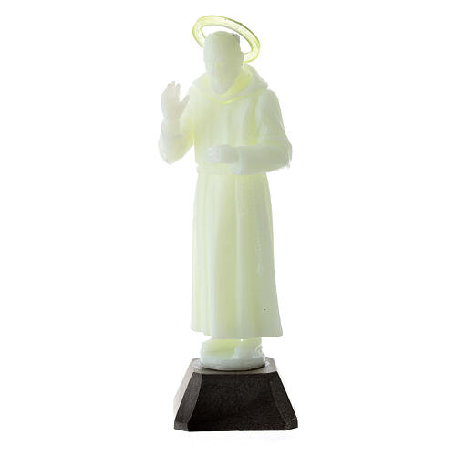 Statue of St. Pio, fluorescent plastic, 12 cm 1