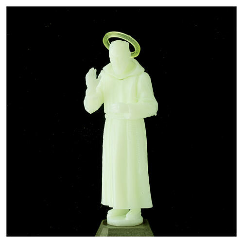 Statue of St. Pio, fluorescent plastic, 12 cm 2
