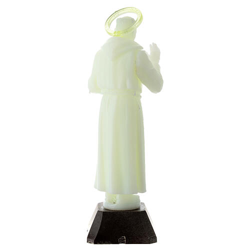 Statue of St. Pio, fluorescent plastic, 12 cm 4