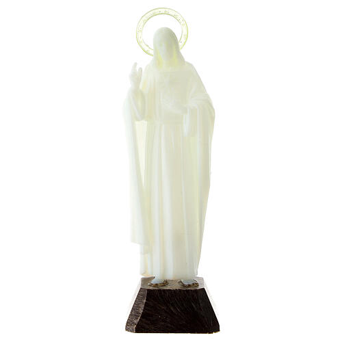 Statue of the Sacred Heart of Jesus, fluorescent plastic, 12 cm 1