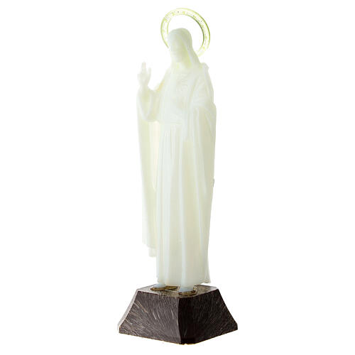 Statue of the Sacred Heart of Jesus, fluorescent plastic, 12 cm 3