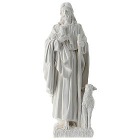 Jesus the Good Shepherd, white resin statue, 19 cm