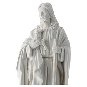 Jesus the Good Shepherd, white resin statue, 19 cm