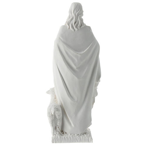 Statue Jésus Bon Pasteur résine blanche 19 cm 5