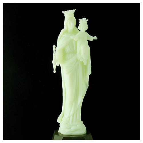 Statue of Mary Help of Christians, fluorescent plastic, 27 cm 2