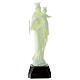 Estatua Virgen Auxiliadora plástico fluorescente base 27 cm s1