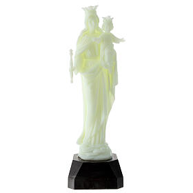 Statue of Our Lady of Help of Christians with fluorescent plastic base 27 cm
