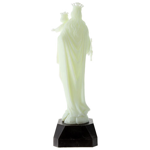 Statue of Our Lady of Help of Christians with fluorescent plastic base 27 cm 4