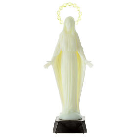 Fluorescent statue, made of plastic, Our Lady Immaculate, 22 cm high