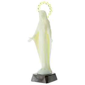 Fluorescent statue, made of plastic, Our Lady Immaculate, 22 cm high