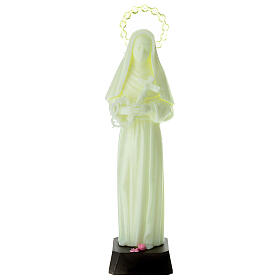 Plastic St Rita statue 24 cm fluorescent