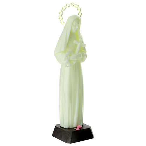 Plastic St Rita statue 24 cm fluorescent 3