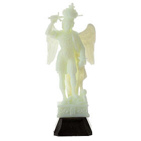 Statue Saint Michel victorieux plastique fluorescent 16 cm