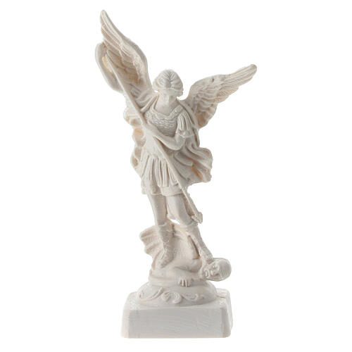 Statue of St. Michael 13 cm high and made of white resin 1