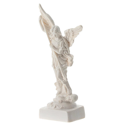 Statue of St. Michael 13 cm high and made of white resin 2
