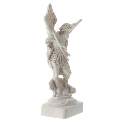 Statue of St. Michael 13 cm high and made of white resin 3