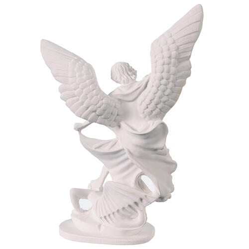Statue of St. Michael 13 cm high and made of white resin 3