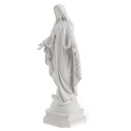 Miraculous Mary statue white resin 18 cm 3