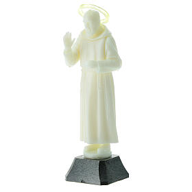 Fluorescent statue of Padre Pio with removable halo, 16 cm high