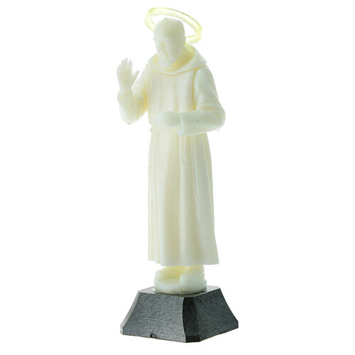 Fluorescent statue of Padre Pio with removable halo, 16 cm high 2