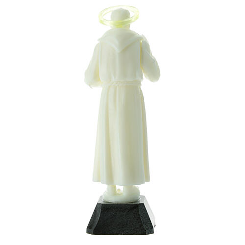 Fluorescent statue of Padre Pio with removable halo, 16 cm high 4