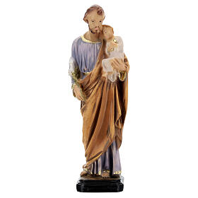 Handbemalte Statue von Sankt Joseph aus Harz, 16 cm