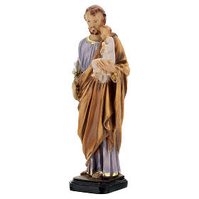 Handbemalte Statue von Sankt Joseph aus Harz, 16 cm
