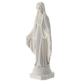 White resin statue of Our Lady of Miracles with open arms 14 cm