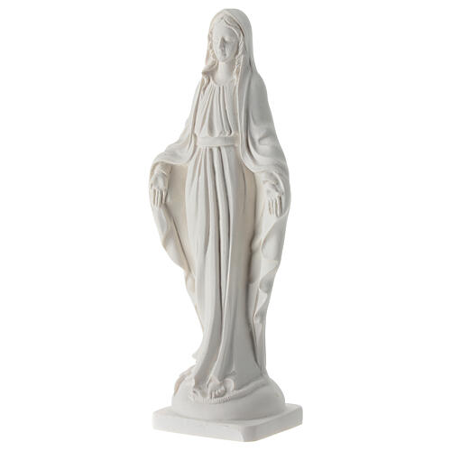 Statue Vierge Miraculeuse résine blanche 18 cm 2