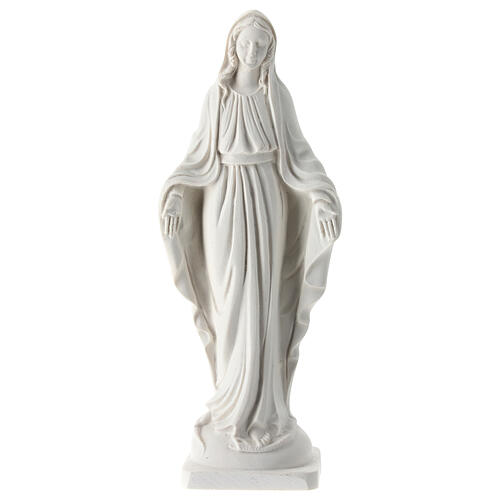 Statua Madonna Miracolosa bianca resina 18 cm 1
