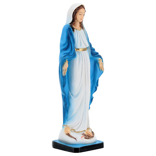 Statua Madonna Miracolosa dipinta mano particolari dorati 17 cm 3