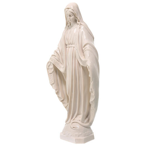 Estatua Virgen Milagrosa resina blanca 30 cm 3